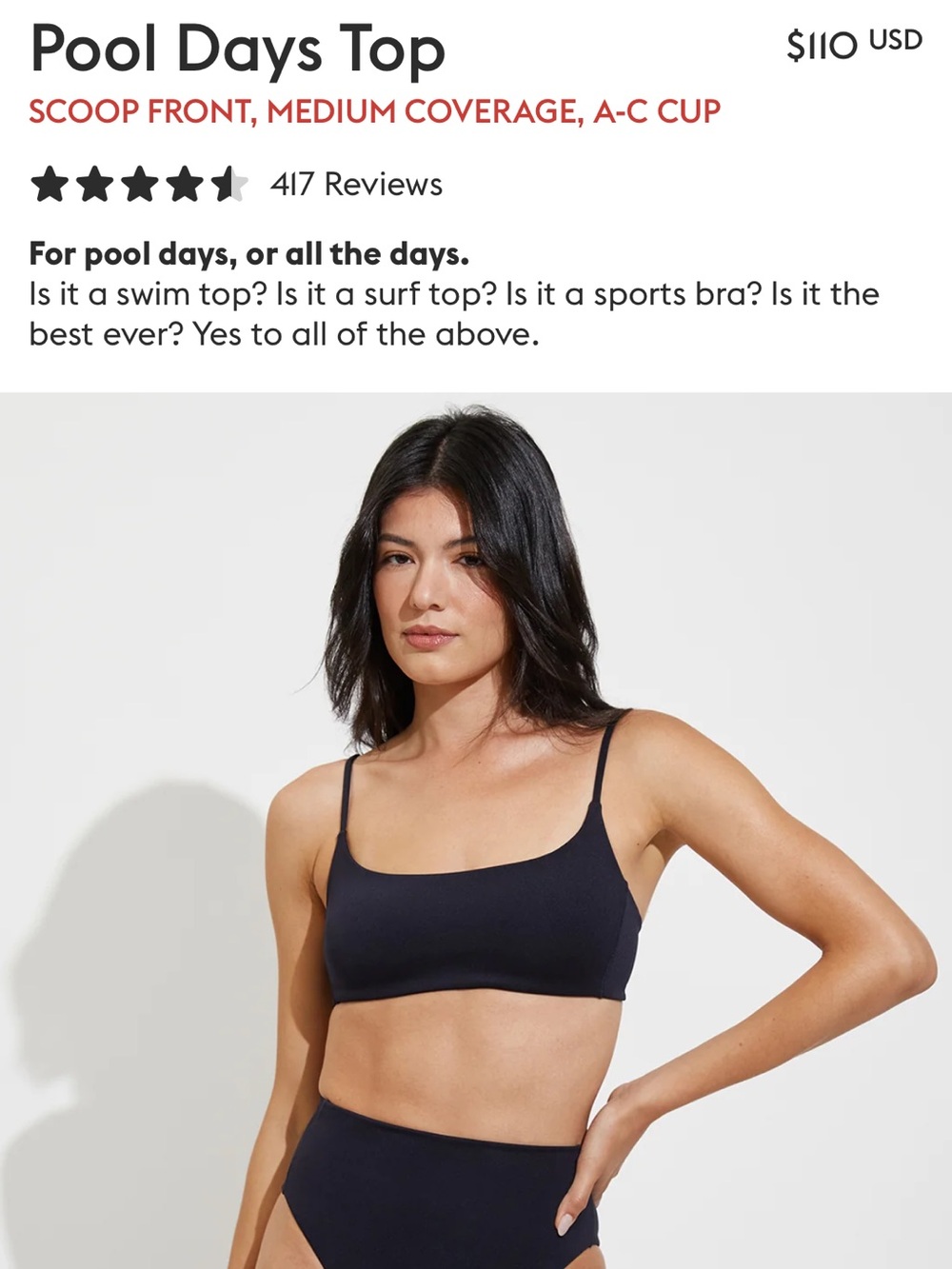 Left on Friday pool days bikini top